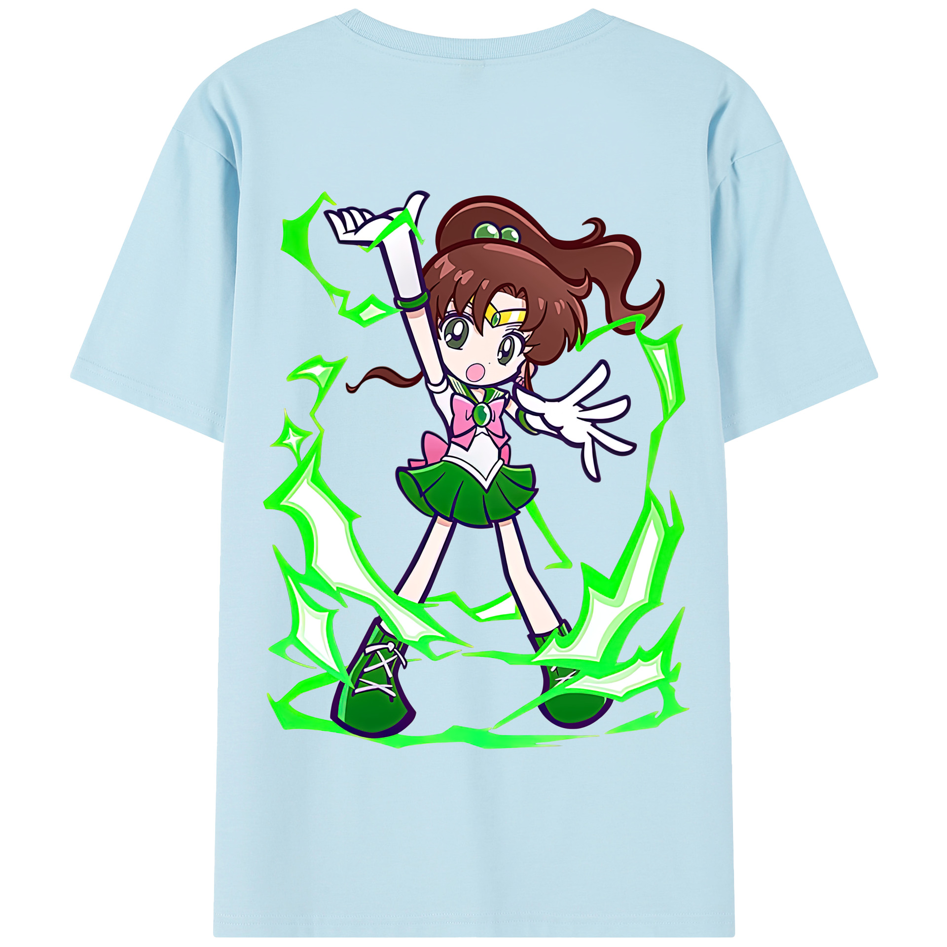 （画像用） 美少女戦士セーラームーン 木野 まこと きの まこと Sailor Moon Kino Makoto （セーラージュピター；Sailor Jupiter） 綿100％半袖Tシャツ（背面プリント）